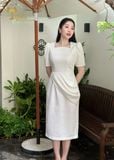  Đầm tiệc dáng ôm xếp ly sóng eo TFL817WHT 