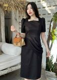  Đầm tiệc dáng ôm xếp ly sóng eo TFL817BLK 