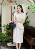  Đầm tiệc dáng ôm xếp ly sóng eo TFL817WHT 
