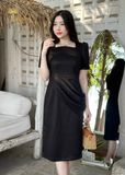  Đầm tiệc dáng ôm xếp ly sóng eo TFL817BLK 