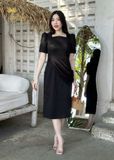  Đầm tiệc dáng ôm xếp ly sóng eo TFL817BLK 