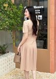  Đầm dự tiệc chân váy dập ly TFL725NUDE 
