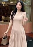  Đầm dự tiệc chân váy dập ly TFL725NUDE 
