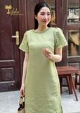  Đầm suông tơ linen thêu hoa TFL949GRN 
