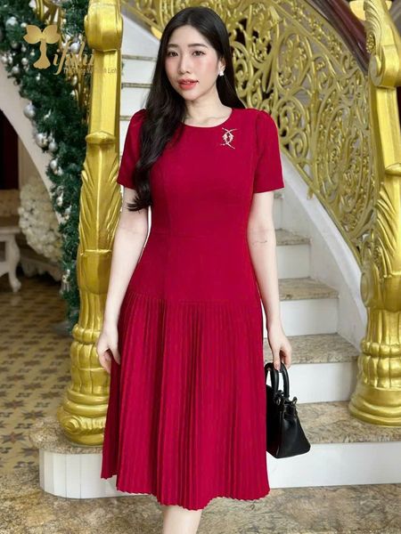  Đầm tiệc váy dập ly TFL725RED 