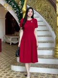  Đầm dự tiệc chân váy dập ly TFL725RED 