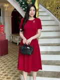  Đầm dự tiệc chân váy dập ly TFL725RED 
