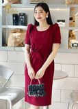  Đầm dự tiệc dáng ôm màu đỏ rượu sang trọng TFL806RED 