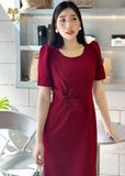  Đầm dự tiệc dáng ôm màu đỏ rượu sang trọng TFL806RED 