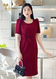  Đầm dự tiệc dáng ôm màu đỏ rượu sang trọng TFL806RED 