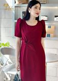  Đầm dự tiệc dáng ôm màu đỏ rượu sang trọng TFL806RED 