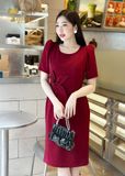  Đầm dự tiệc dáng ôm màu đỏ rượu sang trọng TFL806RED 