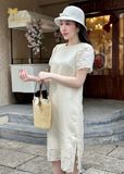  Đầm suông tơ linen thêu hoa TFL949CR 