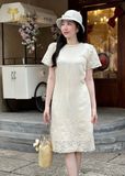  Đầm suông tơ linen thêu hoa TFL949CR 