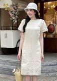  Đầm suông tơ linen thêu hoa TFL949CR 