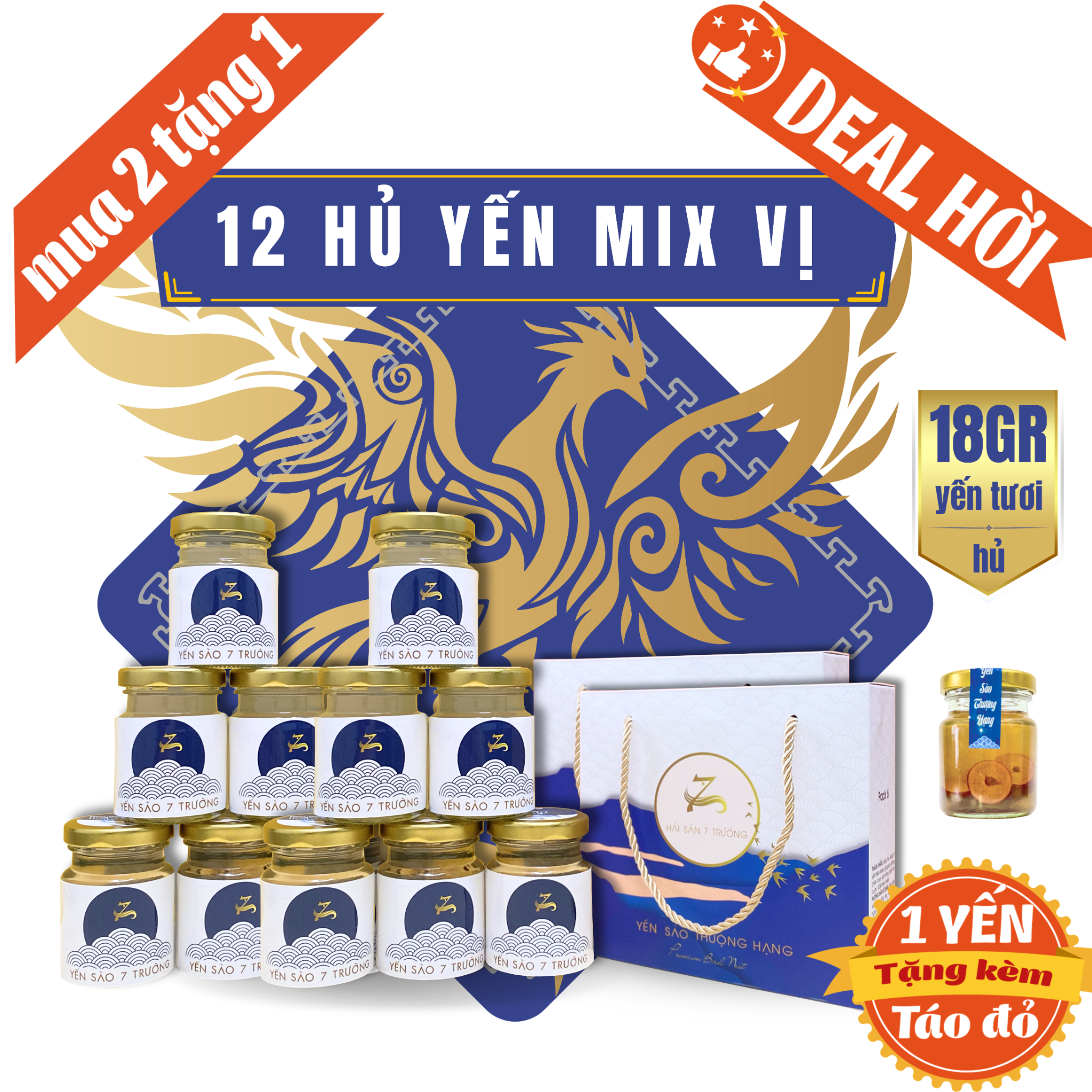  Deal Hời - Mua 2 tặng 1 - 12 hủ yến Mix Vị [Hủ 100ml] 