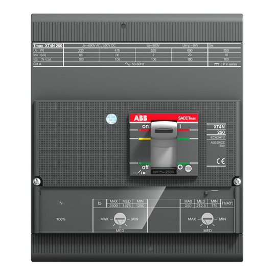  Cầu dao tự động dạng khối XT4S 200A 4P 50KA TMA isu=50%icu 1SDA068324R1 