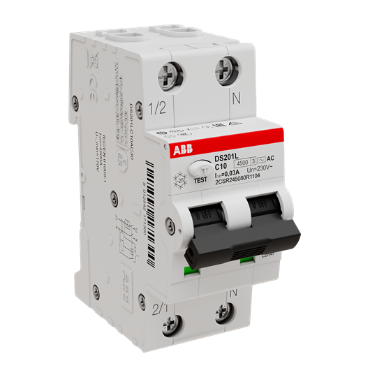  Cầu dao chống giật ABB 1P+N 20A 4.5KA 300MA 2CSR245080R3204 