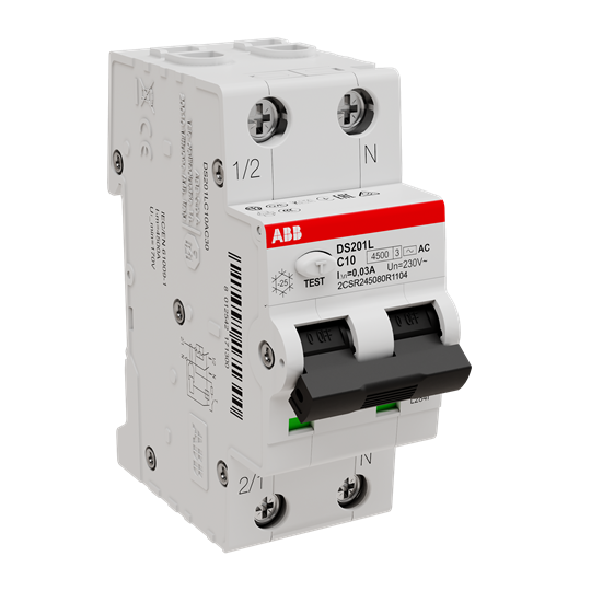 CẦU DAO/ APTOMAT CHỐNG GIẬT ABB 1P+N 25A 4.5KA 300MA
Cầu dao tự động chống dòng rò và quá tải, ngắn mạch 25A