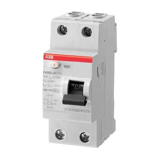 CẦU DAO/ APTOMAT CHỐNG GIẬT ABB 2P 25A 100MA (FH202 AC-25/0.1)
Cầu dao tự động chống dòng rò 25A