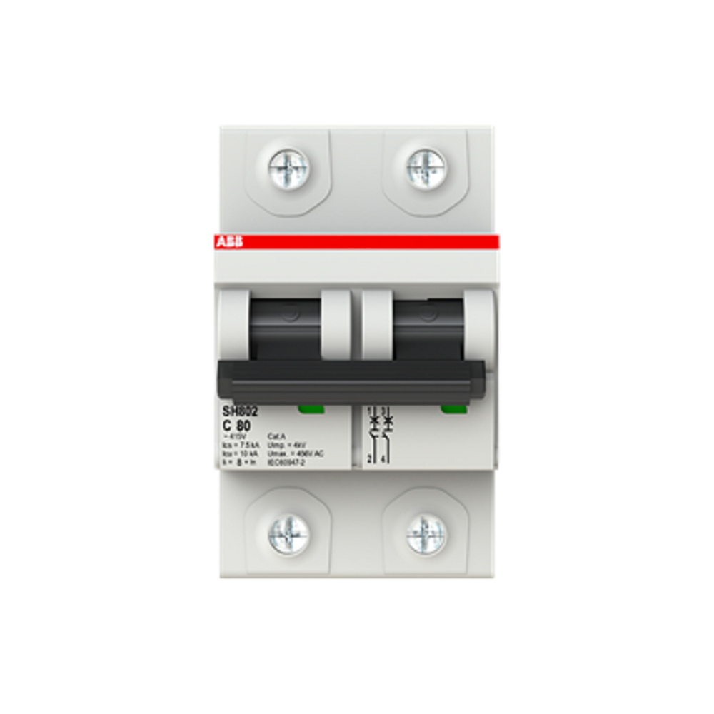  Cầu dao tự động MCB ABB 2P 100A 10KA (SH802-C100) 2TAZ190200R0824 