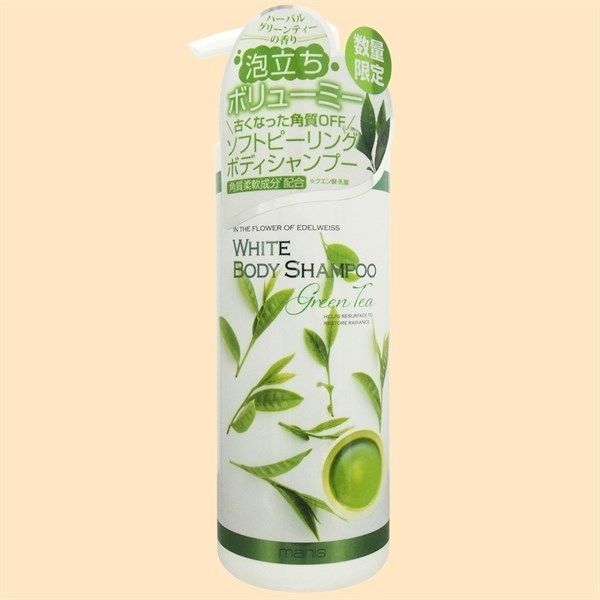 SỮA TẮM TRẮNG DA MANIS WHITE BODY SHAMPOO NHẬT BẢN TINH CHẤT TRÀ XANH 450ML