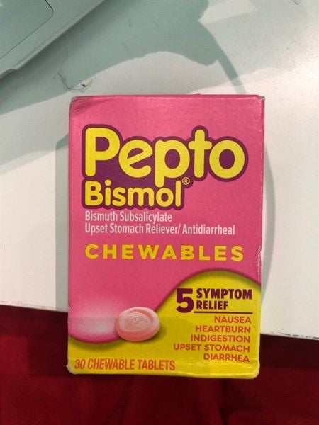 Viên Nhai Chuyên Trị Tiêu Hóa Dạ Dày Pepto Bismol hộp 30 viên của Mỹ