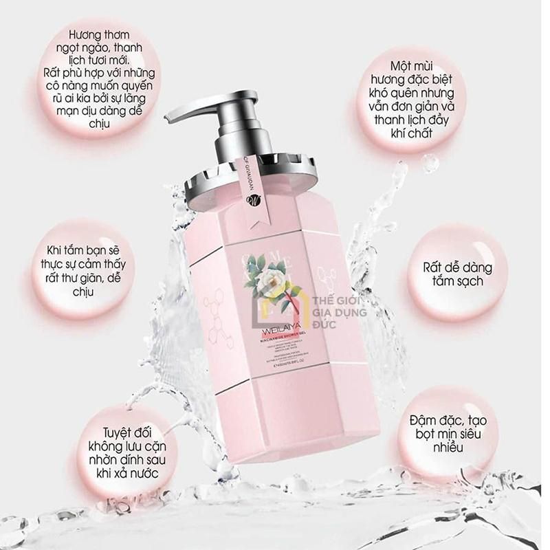 Sữa Tắm Trắng Da Hoa Trà Weilaiya (450ml)
