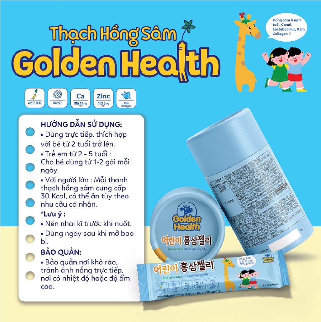 Thạch Hồng Sâm Golden Health Cho Bé (600g)
