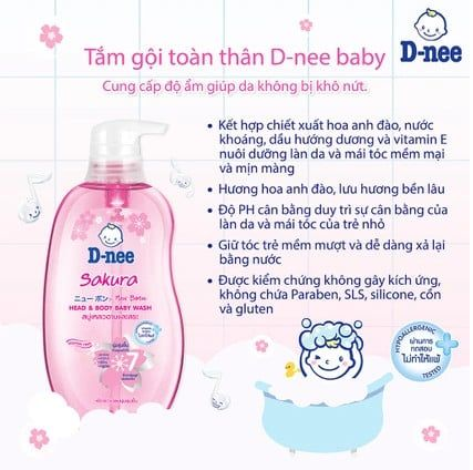 Tắm Gội Cho Bé D-NEE Organic Sakura (380ml)
