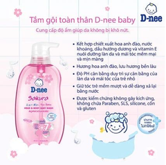 Tắm Gội Cho Bé D-NEE Organic Sakura (380ml)