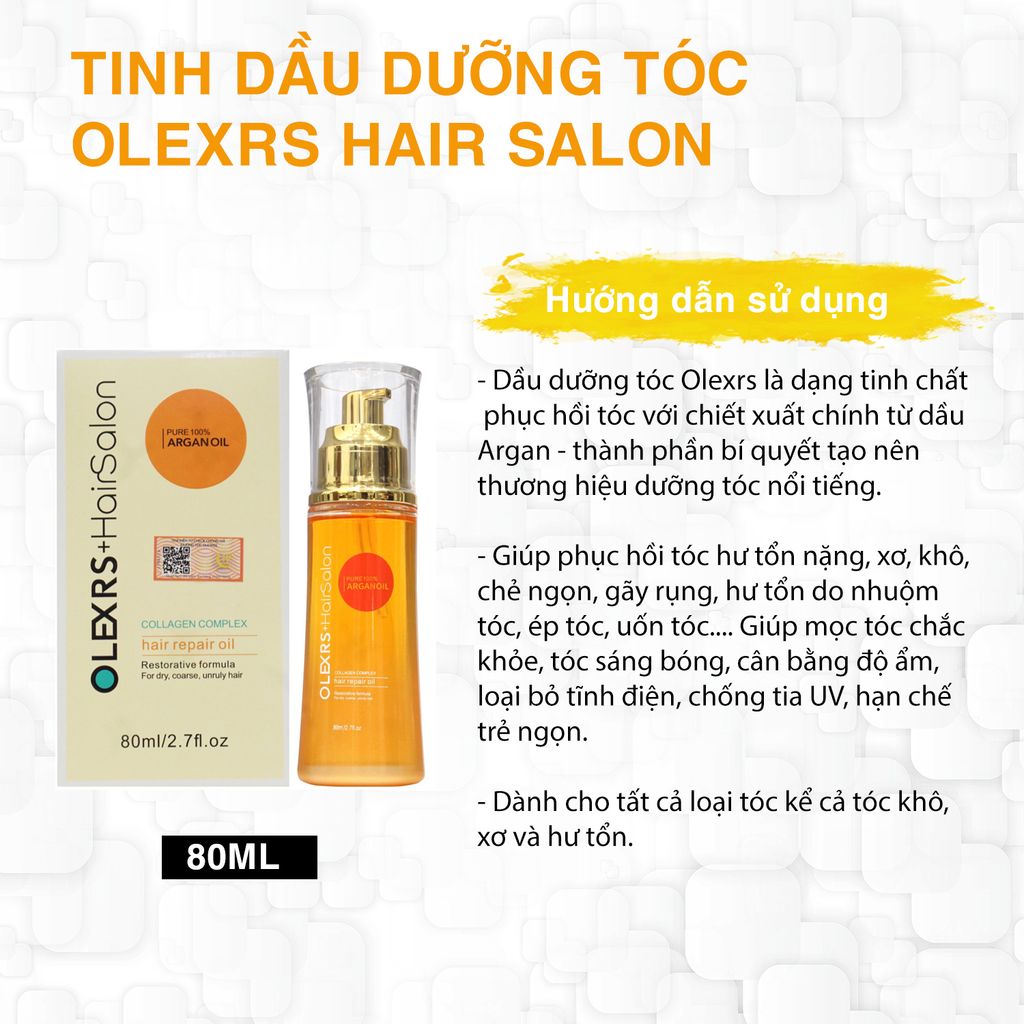 Dầu Dưỡng Tóc Olexrs + Hairsalon 80ml