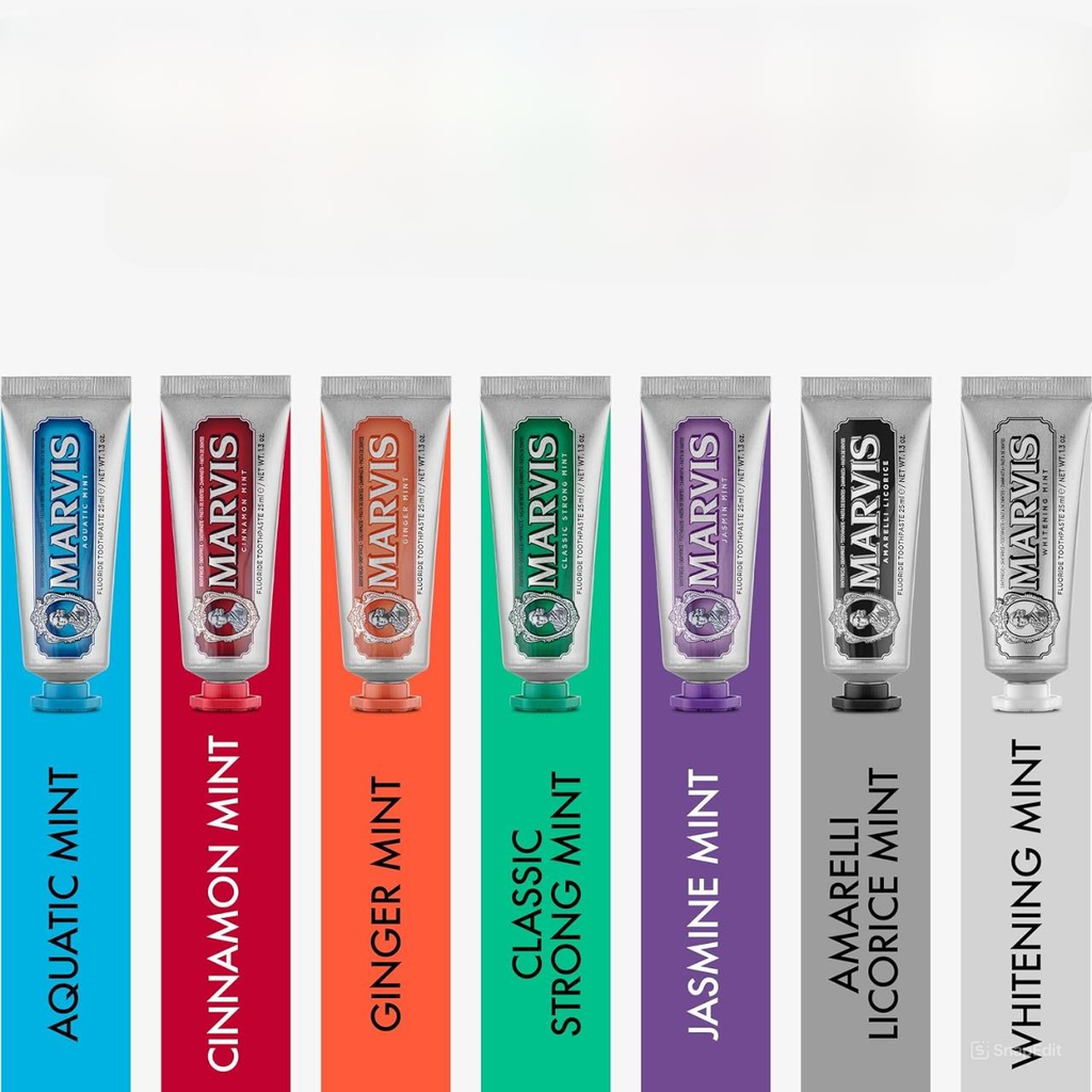 Set 7 Tuýp Kem Đánh Răng Marvis Travel With Flavour 25ml