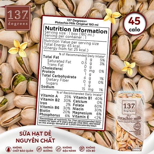 Sữa Hạt Dẻ Cười Nguyên Chất 137 Degrees (3 x 180ml)