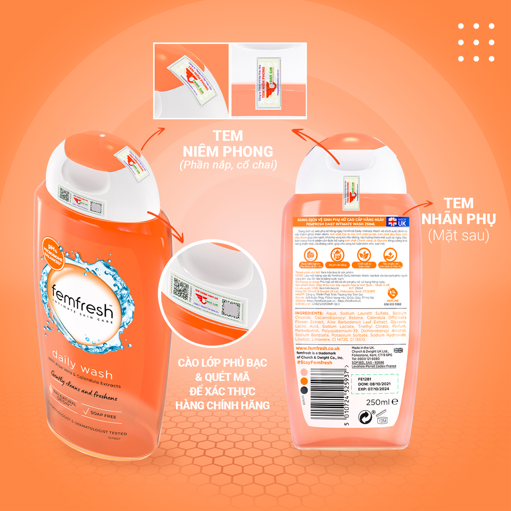 Dung Dịch Vệ Sinh Phụ Nữ Femfresh Daily Intimate Wash Dùng Hàng Ngày 250Ml