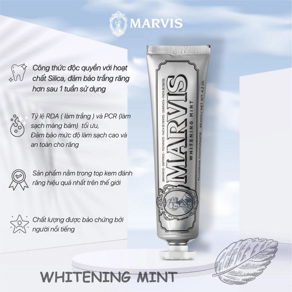 Kem Đánh Răng Marvis Whitening Mint (85ml)