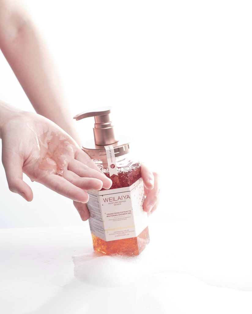 Sữa Tắm Trắng Da Cánh Hoa Hồng Damask Weilaiya Grand Rose Extracts Whitening Shower Gel (450ml)