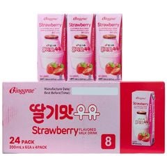 Sữa Binggrae Hàn Quốc Hương Vị Dâu (200ml x 6)
