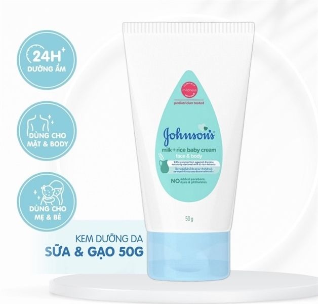 Kem Dưỡng Ẩm Chống Nẻ Johnson’s Baby Gạo (50g)