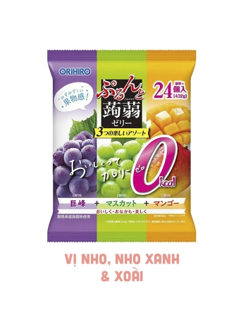 Thạch rau câu ORIHIRO vị nho, xoài (432g)