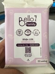 Khăn Ướt Bello Family Hương Dịu Nhẹ (20 Tờ)