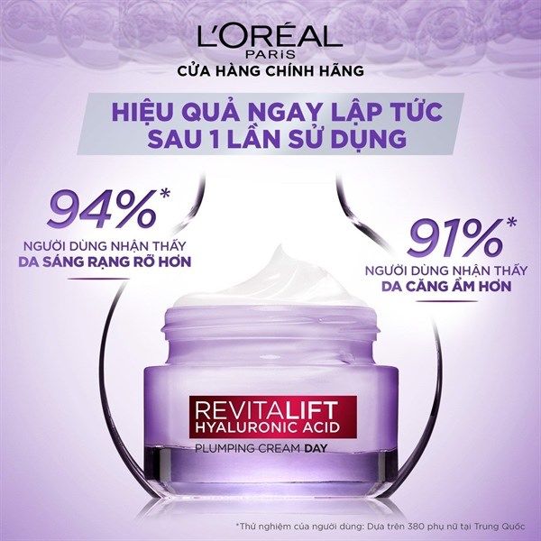 KEM DƯỠNG SIÊU CẤP ẨM CĂNG MỊN DA L'OREAL PARIS REVITALIFT HYALURONIC ACID 50ML