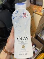 SỮA TẮM OLAY DAILY EXFOLIATING WITH SEA SALTS BODY WASH 650ML CÓ HẠT XANH DƯƠNG