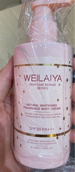 Kem dưỡng trắng nâng tông da Weilaiya Natural whitening fragrance body cream 200ml