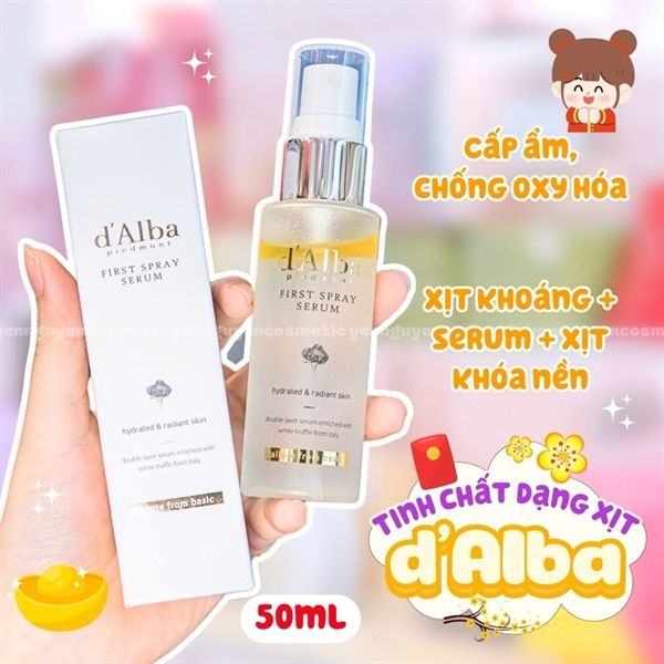 Xịt Khoáng Serum Dưỡng Ẩm Căng Bóng Da D'Alba White Truffle First Spray Serum 100ml