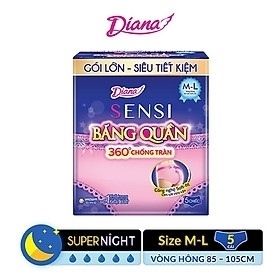 Băng Vệ Sinh Diana Dạng Quần Ban Đêm Size M-L 5 Chiếc