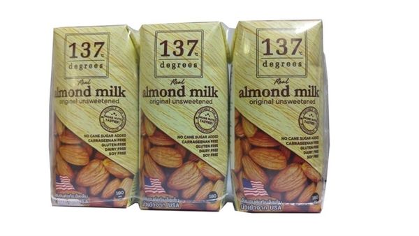 Sữa hạt hạnh nhân nguyên chất ko đường 137'c degrees (3x180ml)