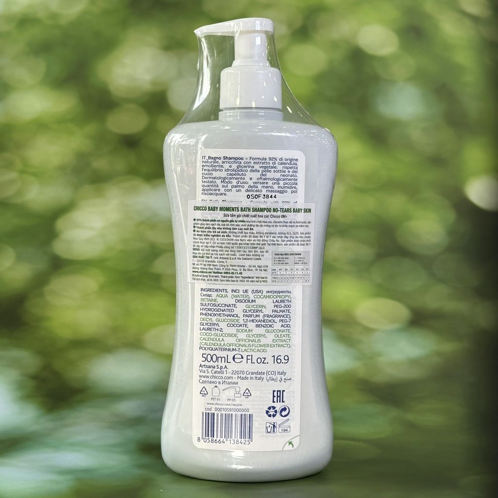 Sữa Tắm Gội Chicco Chiết Xuất Hoa Cúc