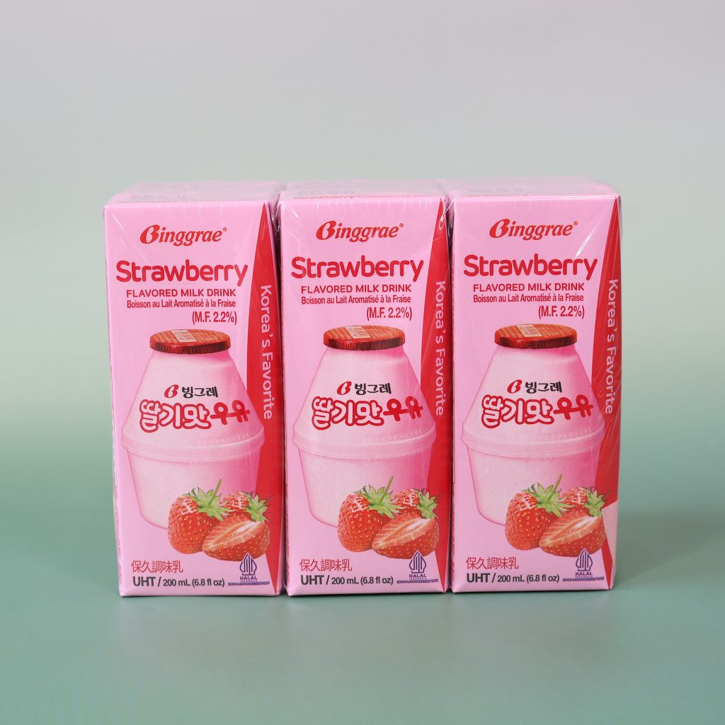 Sữa Binggrae Hàn Quốc Hương Vị Dâu (200ml x 6)