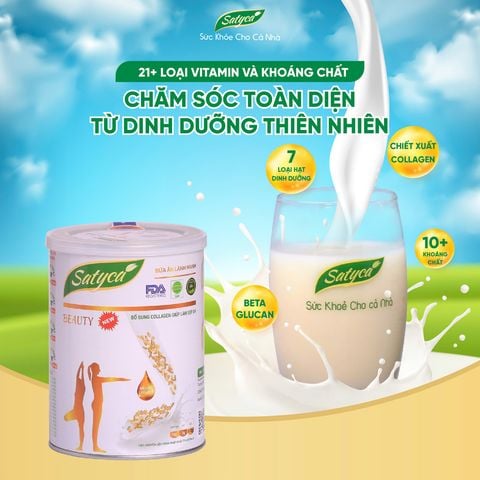  Sữa hạt Satyca Beauty – Đẹp dáng, đẹp da, chống lão hóa (Hộp 410g) 